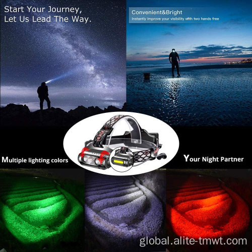 Head Torch Rechargeable Usb USB Rechargeable 1000 Lumen Green Red Light COB Hunting LED Headlamp 360 Degree Rotatable Dual Head LED Head Torch Supplier